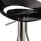 Homeroots Black and Silver Metal and Heavy Duty Plastic Low Back Adjustable Height Bar Chair 555032 - alternate 5