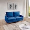 Homeroots 57" Blue And Dark Brown Velvet Loveseat 543726 - alternate 8