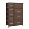 Homeroots 27" Brown Steel and Fabric Nine Drawer Combo Dresser 484701 - alternate 1