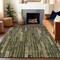 Homeroots 3' X 5' Olive Green And Dark Olive Green Striped Washable Indoor Outdoor Area Rug 608958 - alternate 9