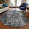 Homeroots 8' Gray Charcoal And Silver Round Abstract Washable Indoor Outdoor Area Rug 582922 - alternate 8