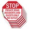 Signmission Stop Private Road Residents and Gue, 4 inch X 4 inch, Vinyl Decal, 5PK OC-D-5PACK-4-83 - alternate 1