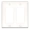 Decora Wallplate, 3-1/8 in L, 4.94 in W, 2 -Gang, Thermoset Plastic, White, Smooth 80609-W - alternate 4