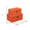 Homeroots Set of Two Orange Wood And Fabric Box With Lid, 2PK 489393 - alternate 7