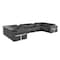 Homeroots Dark Gray Italian Leather Power Reclining U Shaped Eight Piece Corner Sectional With Console 634674 - alternate 1