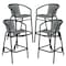 Flash Furniture Lila  Commercial Grade Gray Rattan Indoor-Outdoor Restaurant Barstool, PK4 4-SDA-AD632032R-GY-GG - alternate 1
