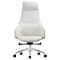 Leisuremod Celeste High-Back Office Chair in Upholstered Leather and Iron Frame with Swivel and Tilt, White COT20WL - alternate 4