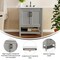 Flash Furniture Vega 30in. Vanity w/Sink, Soft Close Doors & Open Shelf, Carrara Marble, Black Hardware, Gray/White FS-VEGA30-GY-HDBLK-GG - alternate 9
