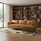 Homeroots 102" Sienna Leather Sofa With Brown Legs 641045 - alternate 7