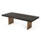 Homeroots 95" Dark Brown And Brass Metal Sled Base Dining Table 487883 - alternate 7