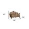 Homeroots 69in Brown And Platinum Damask Chesterfield Loveseat 347290 - alternate 5