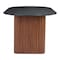 Homeroots 79" Black and Walnut Wood Double Pedestal Base Oval Dining Table 572216 - alternate 1