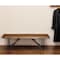 Homeroots 55" Brown and Black Solid Wood Dining Bench 524092 - alternate 1