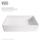 Vigo Magnolia Modern White Matte Stone 21 in. L x 14 in. W x 5 in. H Rectangular Vessel Bathroom Sink VG04010 - alternate 7