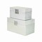 Homeroots Set of Two Silver Solid Wood And Fabric Box With Lid, 2PK 489358 - alternate 8
