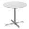 Flash Furniture 36" Round Outdoor Tabletop, White Faux Marble, Seamless Surface Technology, 30" x 30" Silver X Base ST-RD36-WHMAR-T3030S-GG - alternate 1