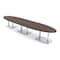 Skutchi Designs Oval Conference Table With Power Unit, 48 in W, 192 in L, Brown HAR-OVL-48X192-DOU-H3041-NA - alternate 1