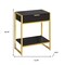 Homeroots 24" Gold And Dark Brown Wood And Metal End Table With Drawer And Shelf 333232 - alternate 5