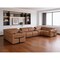Homeroots Chestnut Italian Leather Power Reclining U Shaped Eight Piece Sectional With Console 634670 - alternate 15