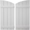Ekena Millwork Smooth 4 Board Joined Board-n-Batten w/Elliptical Top Faux Wood Shutters, 22W x 62H, PR SHUBJL22X62SMPR - alternate 1