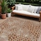 Homeroots 9' X 12' Brown And Beige Geometric Washable Indoor Outdoor Area Rug 595113 - alternate 1