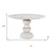 Homeroots 51" White Marble and Wood Pedestal Base Round Top Dining Table 623353 - alternate 7