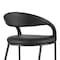 Homeroots 30" Black Faux Leather and Iron Low Back Bar Height Bar Chair 569189 - alternate 9