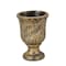 Homeroots 7in Antiqued Brass Textural Tone On Tone Cement Indoor Outdoor Round Urn Planter 487901 - alternate 1