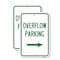 Signmission Overflow Parking with Right Arrow, 18'' X 24'' 2 Signs, Heavy Gauge Aluminum, 2PK A-1824-2PACK-23515 - alternate 1