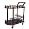 Homeroots 24in Dark Brown Rolling Bar Cart 470339 - alternate 6