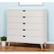 Homeroots 36" White And Natural Wood Five Drawer Dresser 533281 - alternate 1