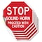 Signmission Stop Sound Horn Proceed with Cautio, 6 inch X 6 inch, Vinyl Decal, 5PK OC-D-5PACK-6-323 - alternate 1