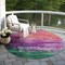 Homeroots 8' Purple Salmon And Green Round Abstract Washable Indoor Outdoor Area Rug 610957 - alternate 9
