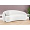 Homeroots 85" White Sherpa Curved Sofa And Toss Pillow With Legs 543966 - alternate 1