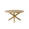 Homeroots 54" Oak Wood Cross Leg Base Round Top Dining Table 631294 - alternate 7