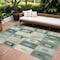 Homeroots 10' X 14' Green And Ivory Geometric Washable Indoor Outdoor Area Rug 605036 - alternate 1
