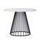 Homeroots 43" White And Black Rounded Metal Pedestal Base Dining Table 487376 - alternate 5