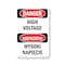 Signmission Safety Sign, OSHA Danger, 24" Height, Aluminum, High Voltage Bilingual, 1824-VP-1327 OS-DS-A-1824-VP-1327 - alternate 1