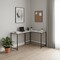 Homeroots 58" White and Black Faux Marble Wood And Metal Corner Computer Desk 489871 - alternate 9