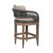 Armen Living Orbit Outdoor Patio 30in Bar Stool in Weathered Eucalyptus Wood with Gray Rope and Taupe Cushions LCORBAEUCTP30 - alternate 8