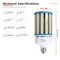 Euri Lighting LED Corn Bulb, 80/100/120W, 18240 lm, 400W MHL Eq., 3CCT, E39, 100-277V, DLC/UL/RoHS ECB120W-303sw - alternate 8