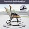 Lavish Home Folding Outdoor Rocking Chair Zero Gravity Chair Adjustable Pillow Ergonomic Foldable Lounger 80-OUTD-RC-2 - alternate 10