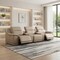 Homeroots 134" Beige Top Grain Leather Reclining USB Sofa And Storage 643702 - alternate 7