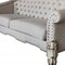 Homeroots 89" Ivory Velvet Sofa And Toss Pillows With Pearl Legs 491049 - alternate 5