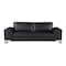Homeroots 90" Black Italian Leather Solid Wood Sofa 720447 - alternate 1