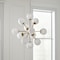 Homeroots Gold Sputnik Eleven Light Frosted Metal and Glass Dimmable Chandelier With White Shades 611357 - alternate 1