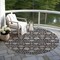 Homeroots 8' Black Brown And Beige Round Floral Washable Indoor Outdoor Area Rug 605415 - alternate 9