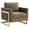Leisuremod Lincoln Velvet Accent Armchair with Gold Frame, Dark Grey LA31DGR - alternate 1