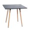 Homeroots 32" Black and Natural Wood Square Dining Table 568205 - alternate 1