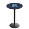 Holland Bar Stool Co 42" Black Wrinkle Seattle Kraken Pub Table with 36" dia. top L214B4236SeaKrk - alternate 1